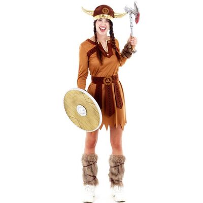 Déguisement de guerrière viking marron - Costume - Publicité Déguisement de guerrière viking marron - Costume - Publicité