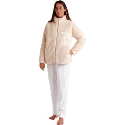 Admas Beiger Langarm-Wärmepullover - Homewear Admas Beiger Langarm-Wärmepullover - Homewear