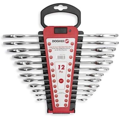 Dogher Juego de 12 Llaves de Boca Doble Abierta 6x7 a 27x29 mm Dogher Juego de 12 Llaves de Boca Doble Abierta 6x7 a 27x29 mm