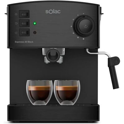 SOLAC Taste Classic M80 Schwarze Kaffeemaschine - 20 bar, 850 W, 2 Tassen SOLAC Taste Classic M80 Schwarze Kaffeemaschine - 20 bar, 850 W, 2 Tassen