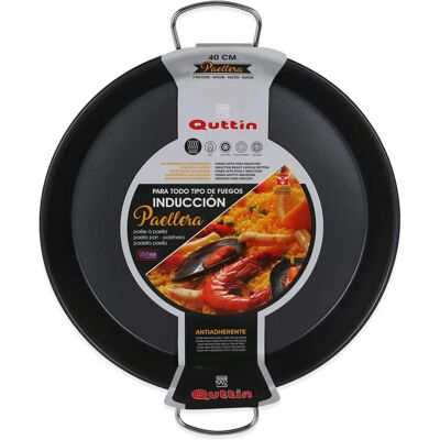 Paellera Negra Antiadherente Quttin 40cm - Compatible con Inducción Paellera Negra Antiadherente Quttin 40cm - Compatible con Inducción