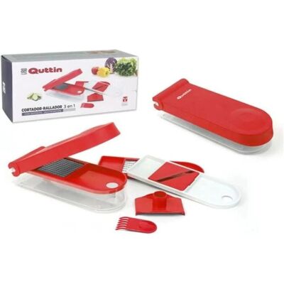 Cortador de Verduras Quttin Blanco Rojo - 3 Tipos, 10x27x5.5cm Cortador de Verduras Quttin Blanco Rojo - 3 Tipos, 10x27x5.5cm