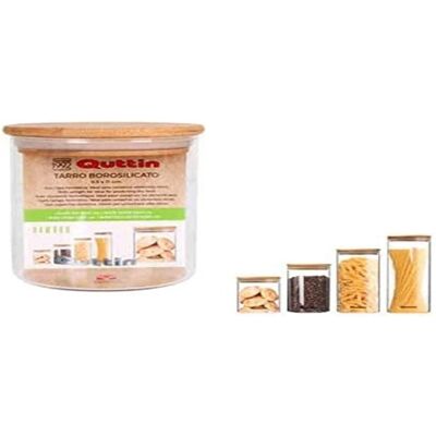 Contenant en verre borosilicaté Quttin Bambou - 500ml Contenant en verre borosilicaté Quttin Bambou - 500ml