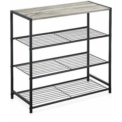 Confortime Arise Shop - Estantería de 3 niveles en blanco de metal y madera Confortime Arise Shop - Estantería de 3 niveles en blanco de metal y madera