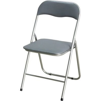 Chaise Pliante Bigbuy Home Grise - Structure métallique et rembourrée Chaise Pliante Bigbuy Home Grise - Structure métallique et rembourrée