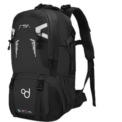 Mochila Preta 40L Ociodual - Impermeável Caminhada Viagem Mochila Preta 40L Ociodual - Impermeável Caminhada Viagem