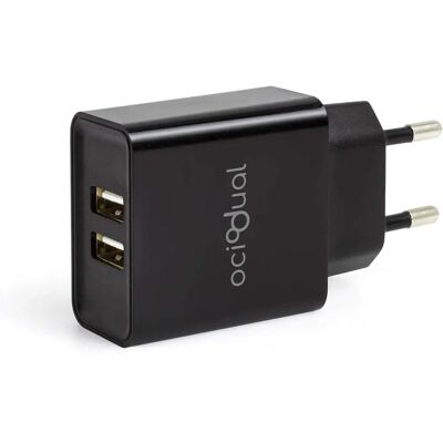 Ociodual - St600 - Preto - 2 Ports 5V - Carregador de parede Ociodual - St600 - Preto - 2 Ports 5V - Carregador de parede