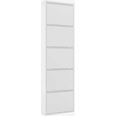 Kave Home Ode Vita Skoskåp - 5 Dörrar, 50x169 cm Kave Home Ode Vita Skoskåp - 5 Dörrar, 50x169 cm