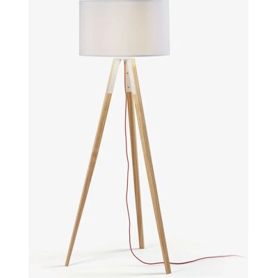 Kave Home Iguazu Gulvlampe - Naturlig Tre & Hvit Stoff - Nordisk Stil Kave Home Iguazu Gulvlampe - Naturlig Tre & Hvit Stoff - Nordisk Stil