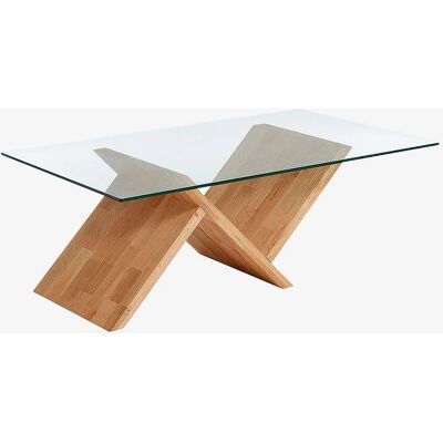 Kave Home Waley sofabord - Rektangulært 120x70cm - Træ & Glas Kave Home Waley sofabord - Rektangulært 120x70cm - Træ & Glas