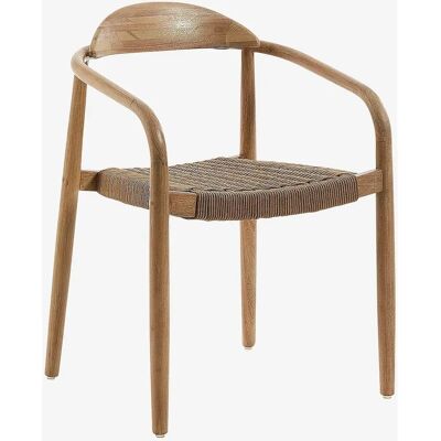 Kave Home Nina stapelbar stol - Akasie, Beige, Utendørs Kave Home Nina stapelbar stol - Akasie, Beige, Utendørs