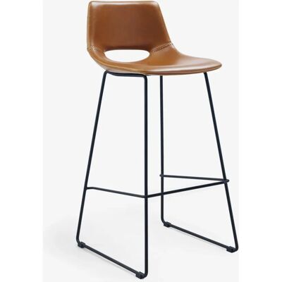 Kave Home Zahara Barstol - Polstret sæde og rygstøtte - 76cm - Moderne Kave Home Zahara Barstol - Polstret sæde og rygstøtte - 76cm - Moderne