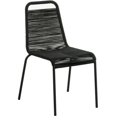 Utestol Lambton Kave Home - Nettseter, Galvanisert stål, Polyester, PP, Svart Utestol Lambton Kave Home - Nettseter, Galvanisert stål, Polyester, PP, Svart