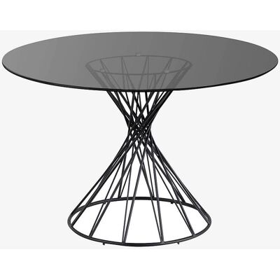Kave Home Niut Rund Glas Spisebord - Industriel Stil Kave Home Niut Rund Glas Spisebord - Industriel Stil