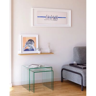 Kave Home - Abilen hylle i FSC-sertifisert eikefinér, hvit, 80x15cm Kave Home - Abilen hylle i FSC-sertifisert eikefinér, hvit, 80x15cm