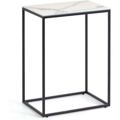 Kave Home Rewena Sidebord - Keramisk Kalos Finish - 45x30cm Kave Home Rewena Sidebord - Keramisk Kalos Finish - 45x30cm