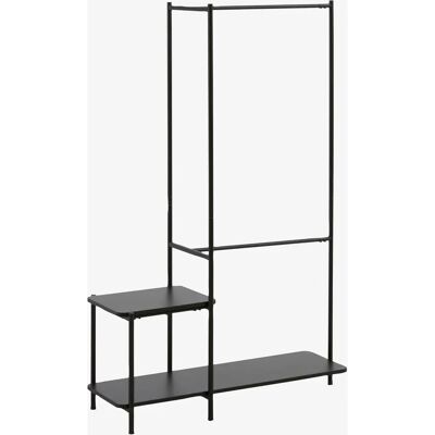 Kave Home Galatia Klesstang med Benk - Svart - 100x150cm Kave Home Galatia Klesstang med Benk - Svart - 100x150cm