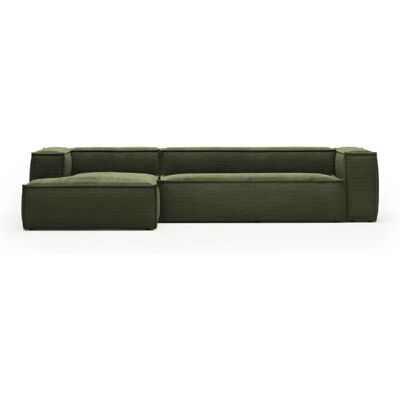 Grønn Samets 4-seters Sofa med Chaiselongue - Sofa Grønn Samets 4-seters Sofa med Chaiselongue - Sofa