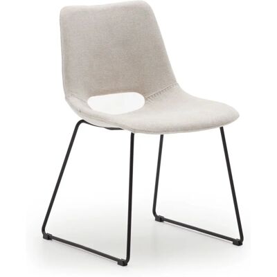Kave Home - Beige Zahara Stol med sorte stålleger - Stol Kave Home - Beige Zahara Stol med sorte stålleger - Stol