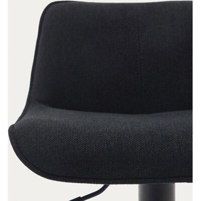Kave Home Zenda svart chenille og stål krakk - Industriell Kave Home Zenda svart chenille og stål krakk - Industriell
