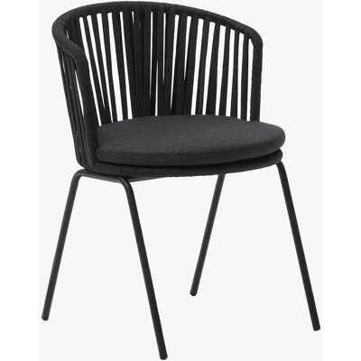 Kave Home - Utendørs stol Saconca - Svart - Moderne nordisk stil Kave Home - Utendørs stol Saconca - Svart - Moderne nordisk stil