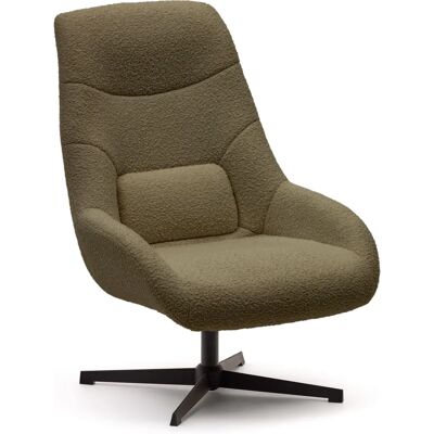 KAVE HOME - Drehbare Sessel Celida - Eco-Shearling, Schwarze Basis KAVE HOME - Drehbare Sessel Celida - Eco-Shearling, Schwarze Basis