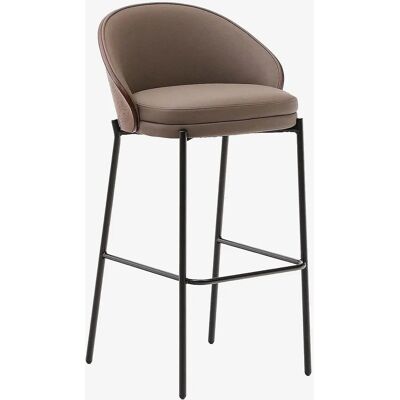 Kave Home Eamy brunt finer, polstring og metal 75cm - Barstol Kave Home Eamy brunt finer, polstring og metal 75cm - Barstol