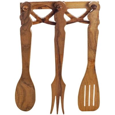 Percha de utensilios de cocina Signes Grimalt madera de olivo - Rústico - 3/4 piezas Percha de utensilios de cocina Signes Grimalt madera de olivo - Rústico - 3/4 piezas
