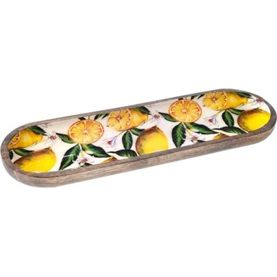Signes Grimalt - Bandeja de Madera de Mango Rectangular - Diseño Limones - Decorativa y Práctica Signes Grimalt - Bandeja de Madera de Mango Rectangular - Diseño Limones - Decorativa y Práctica