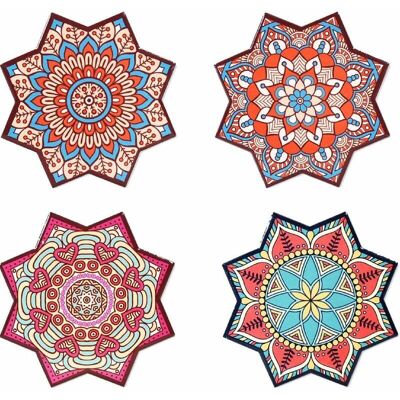 Set de 4 sous-verres en céramique multicolores Signes Grimalt - Publicité Set de 4 sous-verres en céramique multicolores Signes Grimalt - Publicité