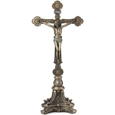 Figurine de Jésus en bronze sur la croix - Collection Classique - Publicité Figurine de Jésus en bronze sur la croix - Collection Classique - Publicité