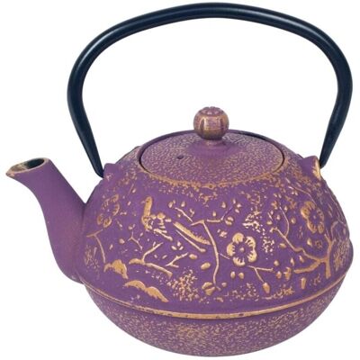 Bouilloire en Fonte Violet et Or - 0,72L - Accessoire à Thé - Publicité Bouilloire en Fonte Violet et Or - 0,72L - Accessoire à Thé - Publicité
