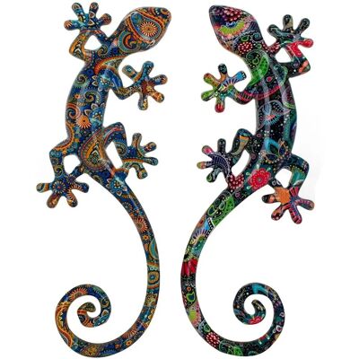 Signes Grimalt - Decoraciones de Pared en Resina - Pack de 2 Lagartijas - 4x13x35 cm - Decoración de Jardín Signes Grimalt - Decoraciones de Pared en Resina - Pack de 2 Lagartijas - 4x13x35 cm - Decoración de Jardín