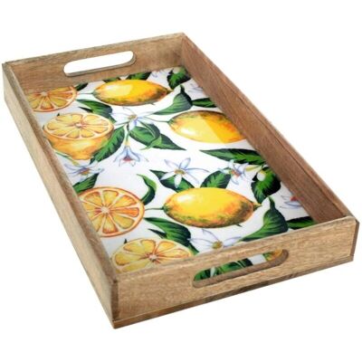 Zen Et Ethnique - Signes Grimalt Rechteck-Tablett - Limones - Madera - Tray Zen Et Ethnique - Signes Grimalt Rechteck-Tablett - Limones - Madera - Tray