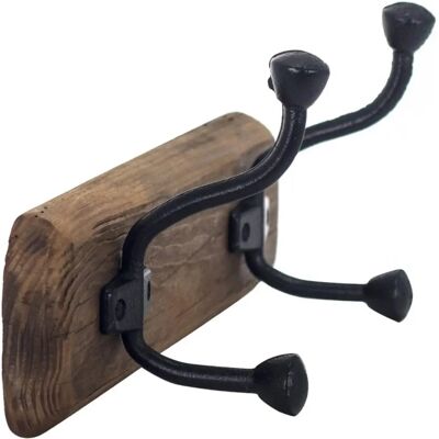 SIGRIS Gancho de Pared de Madera 2 Ganchos - Marrón - Perchero SIGRIS Gancho de Pared de Madera 2 Ganchos - Marrón - Perchero