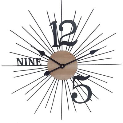 Signes Grimalt - Vintage Τοίχου Ρολόι - Μαύρο Μεταλλικό - 60x4x60cm Signes Grimalt - Vintage Τοίχου Ρολόι - Μαύρο Μεταλλικό - 60x4x60cm