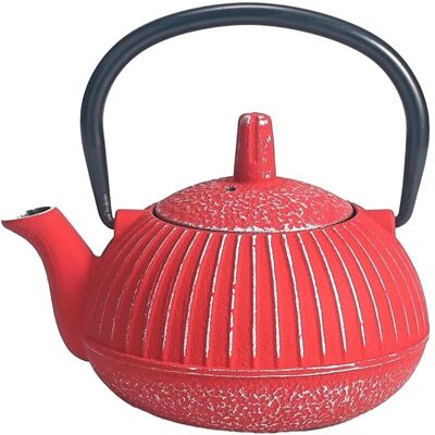 Théière en fonte rouge Siglas - Style japonais, Filtre, 0,6L - Publicité Théière en fonte rouge Siglas - Style japonais, Filtre, 0,6L - Publicité