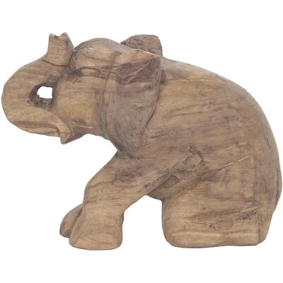 Figura de Elefante Sentado Signes Grimalt - Decoración Africana - Marrón - 20x8x26cm Figura de Elefante Sentado Signes Grimalt - Decoración Africana - Marrón - 20x8x26cm