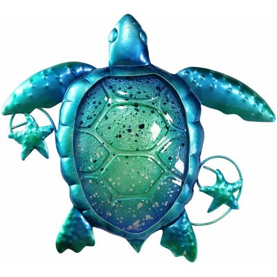 SIGNES GRIMALT Decoración de Pared de Tortuga - Adorno de Metal para Jardín - Azul SIGNES GRIMALT Decoración de Pared de Tortuga - Adorno de Metal para Jardín - Azul