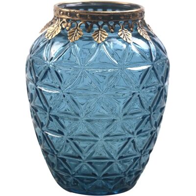 Signes Grimalt Blaues Glas-Kerzenhalter - Modernes Wohnaccessoire - 13x11x11cm Signes Grimalt Blaues Glas-Kerzenhalter - Modernes Wohnaccessoire - 13x11x11cm