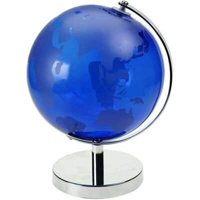Signes Grimalt - Globo di Vetro Blu - Decorazione Elegante - 27x22x20cm Signes Grimalt - Globo di Vetro Blu - Decorazione Elegante - 27x22x20cm