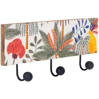Gancho de Pared SIGRIS - Vintage con 3 Hojas de Metal Gancho de Pared SIGRIS - Vintage con 3 Hojas de Metal