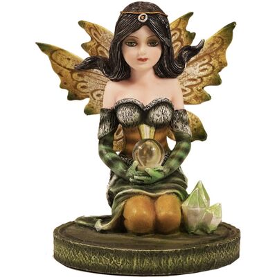 Figura de Hada Sentada Verde Signes Grimalt - Decoración Fantasía 7x7x9cm Figura de Hada Sentada Verde Signes Grimalt - Decoración Fantasía 7x7x9cm
