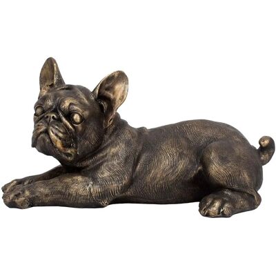 Figura Cane Bulldog Grigio - Decorazione Resina - 16x31x16cm Figura Cane Bulldog Grigio - Decorazione Resina - 16x31x16cm