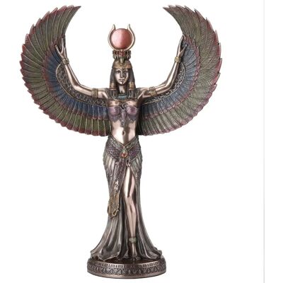 Signes Grimalt - Figura de la Diosa Isis Egipcia - Decoración en Resina Dorada - 34cm Signes Grimalt - Figura de la Diosa Isis Egipcia - Decoración en Resina Dorada - 34cm