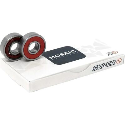 Ložiska Mosaic Super 0 Abec 5 608RS Červená - Ložiska pro Skateboard Ložiska Mosaic Super 0 Abec 5 608RS Červená - Ložiska pro Skateboard