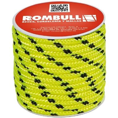 Rombull - Cuerda de poliéster Ø 8 mm 25 m Amarillo fluorescente - Cuerda Rombull - Cuerda de poliéster Ø 8 mm 25 m Amarillo fluorescente - Cuerda