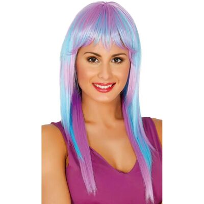 Peluca Larga Lisa Azul y Morada de Disfrazzes - Peluca Peluca Larga Lisa Azul y Morada de Disfrazzes - Peluca