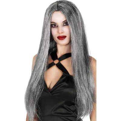 Stor grå syntetperuk - Halloween kostymetillbehör Stor grå syntetperuk - Halloween kostymetillbehör