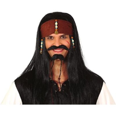Peruka pirata Guirca z chustą - Jack Sparrow Peruka pirata Guirca z chustą - Jack Sparrow